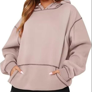 เสื้อฮู้ดดี้ผู้หญิงดีไซน์ล่าสุด แบบเรียบง่าย สวมใส่สบาย เหมาะสำหรับฤดูหนาว เนื้อผ้านุ่ม ระบายอากาศได้ดี ฮู้ดปรับได้ โลโก้ด้านหน้าปรับแต่งได้ - Product Image 4