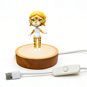 Lámpara LED 3D con Forma de Tiggy, Luz Nocturna, Cable USB Tipo A, Control de un Botón, Brillo Blanco Cálido Suave de 2700K, Tamaño Pequeño, Decoración para Dormitorio, Regalo - Product Image 1