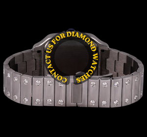 Montre analogique de luxe à cadran carré bleu, en acier inoxydable, avec mouvement à quartz et cristaux de moissanite, pour professionnels – Meilleures ventes - Product Image 5