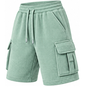 Premium <b>Mens</b> Waffle Knit <b>Shorts</b> Casual Gym <b>Shorts</b> Elastic Drawstring Waist Summer Fitness Workout Training <b>Lounge</b> Sportswear OEM - Product Image 6