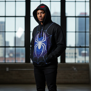 Sudadera con Capucha de Diseño Spider, Invierno, Poliéster/Algodón, Estilo Gótico Urbano, Unisex, Talla Grande, Sudadera con Capucha de Forro Polar Personalizada - Product Image 6