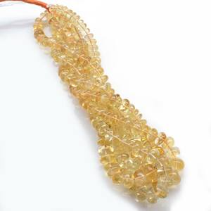 Cuentas de Citrino Natural, Lisas, en Forma de Rondelle, Color Amarillo Claro, para Joyería, Hilo de Piedras Sueltas de Alta Calidad - Product Image 3