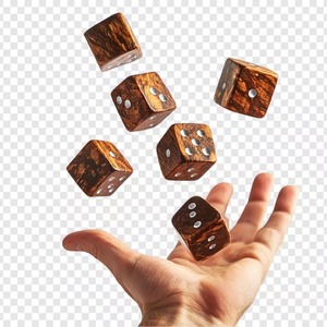 Dés en bois artisanaux modernes, finition naturelle, écologiques, pour jeux de société, décoration et cadeaux, cube en bois unique - Product Image 1