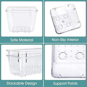 21 Piece Clear Acrylic Drawer Organizer Set Modular Transparent Plastic Storage Bins for <b>Makeup</b> Jewelry Vanity and Office - Product Image 2