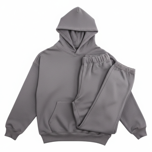 Survêtement unisexe léger en polyester et coton, imprimé sur mesure, style streetwear, à capuche, collection Printemps 2026 - Product Image 1
