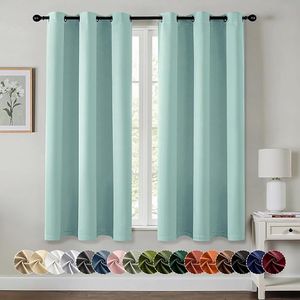 Tende Oscuranti Termoisolanti Aqua Solid con Occhielli, Lunghe 63 Pollici, Nere, per Camera da Letto e Soggiorno, 2 Pannelli, Tende Oscuranti per Ambienti - Product Image 4