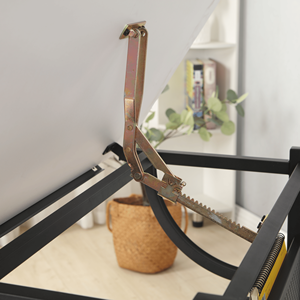 Scrivania da ufficio regolabile con sgabello e 3 cassetti - Bianca - Product Image 4