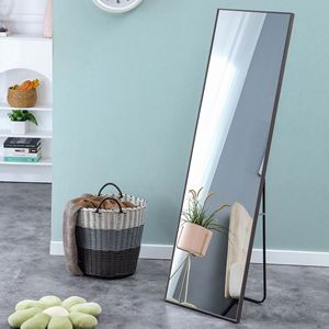 Specchio da parete a figura intera con cornice in legno massello grigio di terza generazione 58 \ "* 15 \" per il negozio di abbigliamento per camera da letto specchio decorativo - Product Image 4