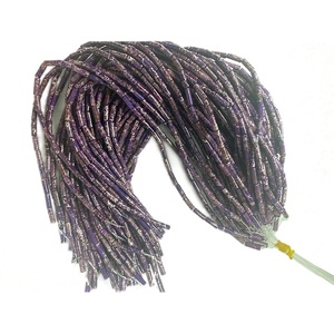 Tube de pierre précieuse naturelle violette, 1 pièce, perles en vrac, pour la fabrication de bijoux - Product Image 3