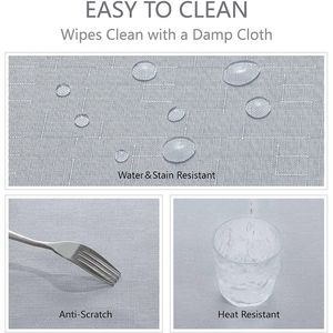 Tovaglia Decorativa Impermeabile 52x70 Pollici, Copertura in Tessuto Rettangolare Testurizzato, Antimacchia e Antirughe per Decorazione Tavola da Pranzo - Product Image 4