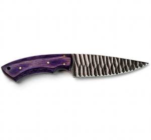 Outil utilitaire robuste pour l'extérieur, en acier damas sur mesure, fabriqué à la main, avec manche en bois violet. - Product Image 4