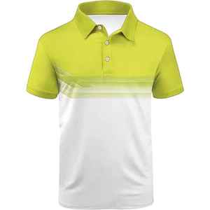 Chemise de golf pour homme, été |   Chemise décontractée en maille imprimée à col boutonné, coupe classique, infroissable, confortable, pour le sport et les vacances - Product Image 3