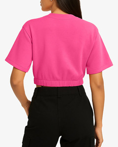 Camiseta Corta para Mujer, Algodón Premium, Estilo Casual Urbano, Top de Moda, Fabricante Mayorista, Camiseta Corta Suave y Transpirable para Verano - Product Image 2