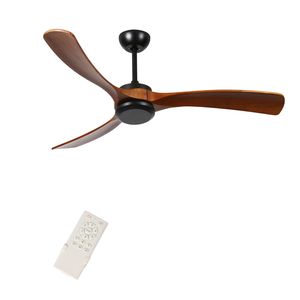 Ventilatore da soffitto in legno a basso profilo da 72 pollici con telecomando, motore DC silenzioso e reversibile, senza luce, funzione reversibile - Product Image 1