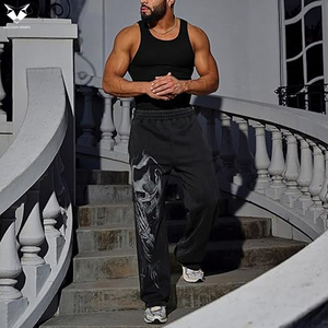 Pantalon de survêtement ample, pantalon oversize tendance avec taille réglable par cordon de serrage, coupe confortable, pantalon de survêtement ample - Product Image 3