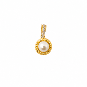 Conjunto de Collar y Pendientes de Perlas de Imitación en Oro Amarillo de 18 Quilates para Mujer, con Engaste de Bisel, Acabado Pulido, Clásico para Bodas y Fiestas - Product Image 3