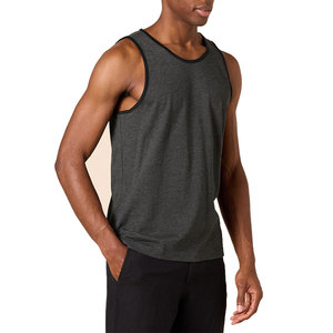 Oem Service Men's Tank Top Knitted Breathable Lightweight Customized Printing Polyester Cotton Gym Workout Yoga Fitness - Product Image 3