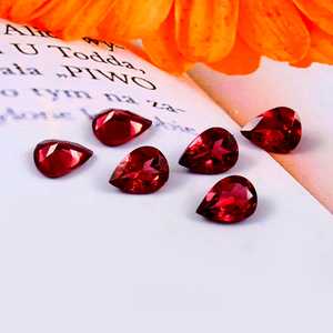 Lot en gros de pierres précieuses naturelles de grenat rouge taille poire facettée calibrée 5x7mm pour la fabrication de bijoux - Product Image 3