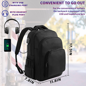 Mochila de Viaje para Barbería con Bandeja Desmontable, Divisores Ajustables, Gran Capacidad, Diseño que Ahorra Espacio, Minimalista, Rectangular, de Poliéster - Product Image 6