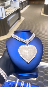 Pendentif en argent 925 serti de pierres, bijoux hip-hop, pendentif cœur en moissanite VVS, certifié GRA, pendentif en moissanite personnalisé pour homme - Product Image 4