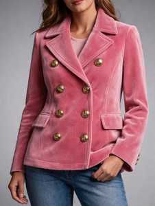 Blazer vintage en velours marron pour femme, modèle classique et cintré - Product Image 4