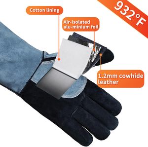 Guantes de Trabajo para Soldador con Diseño Reforzado en el Pulgar, Resistentes al Calor, Guantes de Seguridad para Protección de Manos, Precio Económico - Product Image 4