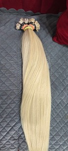 Extensiones de Cabello Indio Pre-Adheridas con Punta Plana 2026, Doble Trama, Cabello Humano Virgen Remy Natural Decolorado - Product Image 3