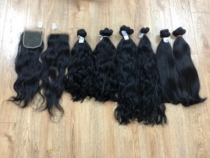 MEGA VENTA 100% Extensiones de cabello humano vietnamita Trama ondulada natural Sin desprendimiento Sin enredos Super Fluido Alta calidad Grande en stock - Product Image 4