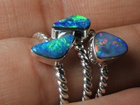 Bague en argent sterling 925 avec opale australienne sertie clos, pierre précieuse multicolore, classique, unisexe, pour fiançailles, mariage, anniversaire, cadeau de fête