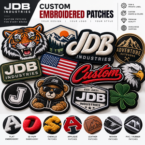 Parches de Lona Bordados Personalizados con Logotipo 3D en Relieve, Termoadhesivos o para Coser, de Chenilla y PVC, OEM al por Mayor para Gorras, Chaquetas, Ropa y Bolsos - Product Image 1