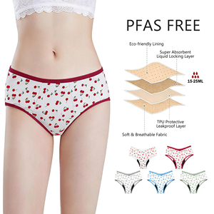 Shanhao OEM giovani ragazze Eco cotone periodo <span class=keywords><strong>mutandine</strong></span> stampate <span class=keywords><strong>mutandine</strong></span> mestruali a vita bassa Bikini periodo di bambù biancheria intima - Product Image 1