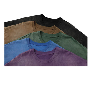 Camiseta Lisa de Algodón 100% para Hombre, de Secado Rápido, Estilo Casual, Tallas Grandes, Personalizable con el Logotipo de tu Marca, Efecto Desgastado, Venta al por Mayor - Product Image 2