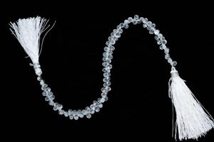 Perles de goutte à facettes en topaze blanche transparente Perles de goutte en topaze blanche naturelle pour la fabrication de bijoux - Product Image 4