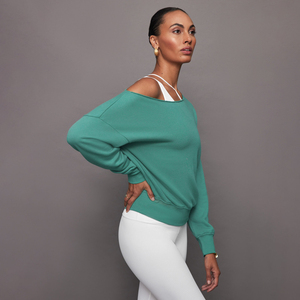 Sweat-shirt oversize décontracté pour femme, à épaules dénudées, en molleton doux, à manches longues, coupe ample, personnalisable, pour le streetwear - Product Image 3