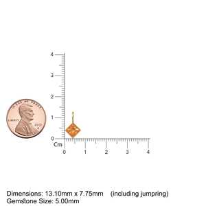 Colgante de oro macizo amarillo de 14k con circonita de 5mm, engaste para joyería / Piedra de nacimiento de noviembre / Gema amarilla con corte princesa - Product Image 2