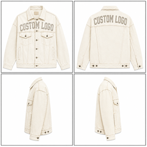 Chaqueta Vaquera con Cuentas y Logotipo Personalizado, Chaqueta Casual de Algodón para Hombre, Cuello Camisero, Corte Regular, Otoño - Product Image 5