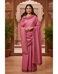 Long Winter Ladies Shawl Machine Needle Work Embroidery 4 Side Border Durable Lightweight Breathable Anti-Bacterial - Product Image 6