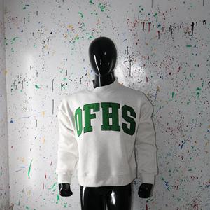 Sweat-shirt à col montant gris cendré OFHS 100% CREEN avec broderie appliquée, col large, URBAN PRODUCTIONS - Product Image 2