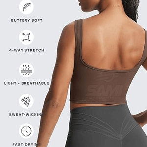 Soutien-gorge de sport respirant de haute qualité pour femme avec bretelles réglables et logo frontal – Personnalisable, maintien élevé pour l'entraînement - Product Image 5