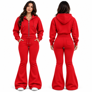 Nouvel Arrivage Ensemble de Survêtement en Polaire Épaisse Personnalisé pour Femme, Sweat à Capuche et Pantalon de Jogging, Vente en Gros, Ensemble 2 Pièces - Product Image 4