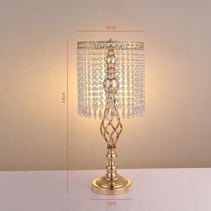 New Arrival Golden Colored Glossy Iron Flower Vase With Crystal Hanging Accents For <b>Side</b> <b>Table</b> - Product Image 3
