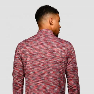 2025 Logo personnalisé imprimé léger respirant Cardinal rouge 88% polyester 12% élasthanne coupe régulière hommes pull 1/4 fermeture éclair longue - Product Image 2