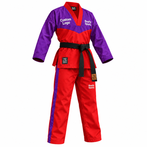 Uniforme de Taekwondo Personalizado RexFit Sports, Logotipo y Diseño Personalizados, Dobok de Artes Marciales con Cinturón Negro, Uniforme de Entrenamiento al por Mayor OEM - Product Image 1
