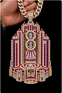 Colgante con temática de Studio City, con diamantes de moissanita, estilo Iced Out, amuleto de joyería de lujo - Product Image 4