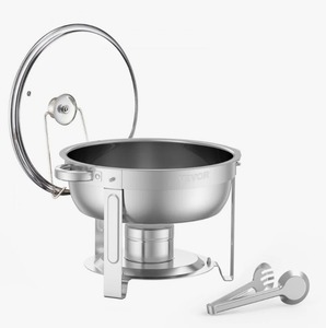 Elegante Juego de 2 Calentadores de Comida Tipo Buffet de Acero Inoxidable Plateado de Tamaño Completo para Catering y Fiestas al Mejor Precio - Product Image 3