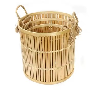 Round/<b>Rectangle</b>/Square Modern Clothing <b>Storage</b> <b>Baskets</b> Eco-Friendly Flexible Black Bamboo Artex Hai Nam Haiphong Vietnam - Product Image 4
