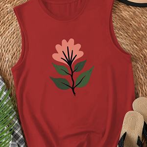 Chaleco informal para mujer con estampado de flores estilizadas con hojas - Product Image 2