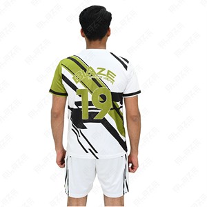 Blaze Sports Wear Soccer Jersey Set V-Neck Short Sleeve Geometric Print Moisture Wicking Polyester Uniform Adult Men 19 - Product Image 6