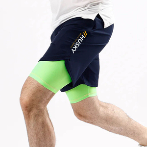 Unisex Nylon Spandex Compression <b>Shorts</b> High Elastic Waist Hidden Pocket Custom Logo Solid Quick Dry Lightweight Breathable <b>Knee</b> - Product Image 5