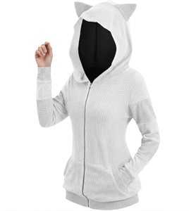 Sudadera con Capucha de Punto Sólido para Mujer, Informal, de Invierno, 100% Poliéster, con Logotipo Personalizado en la Parte Delantera, de Secado Rápido y Transpirable, Precio al por Mayor - Product Image 4